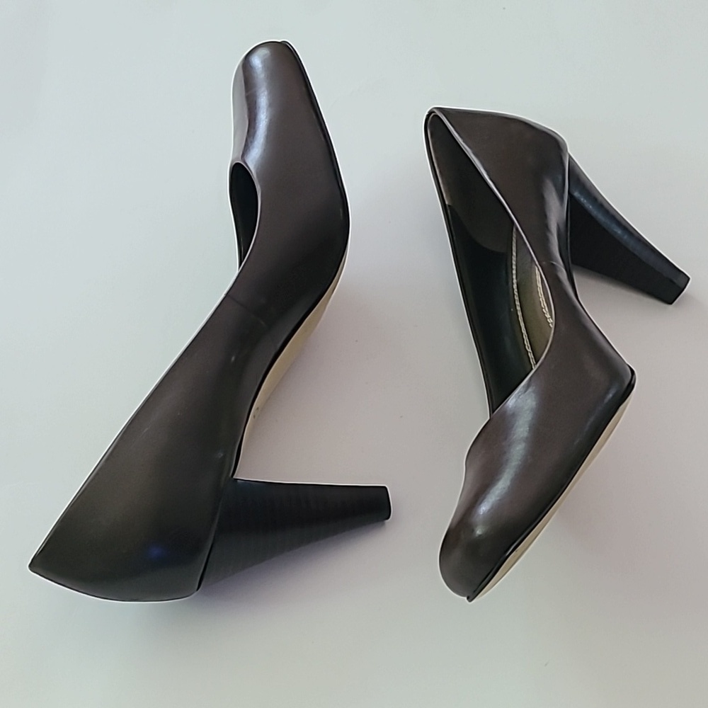 Franco Sarto Dublin‎ Chocolate Leather Dress Pump Heels Womens 7.5M  3"